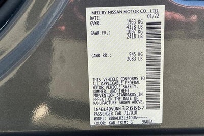 2022 Nissan Altima SV FWD