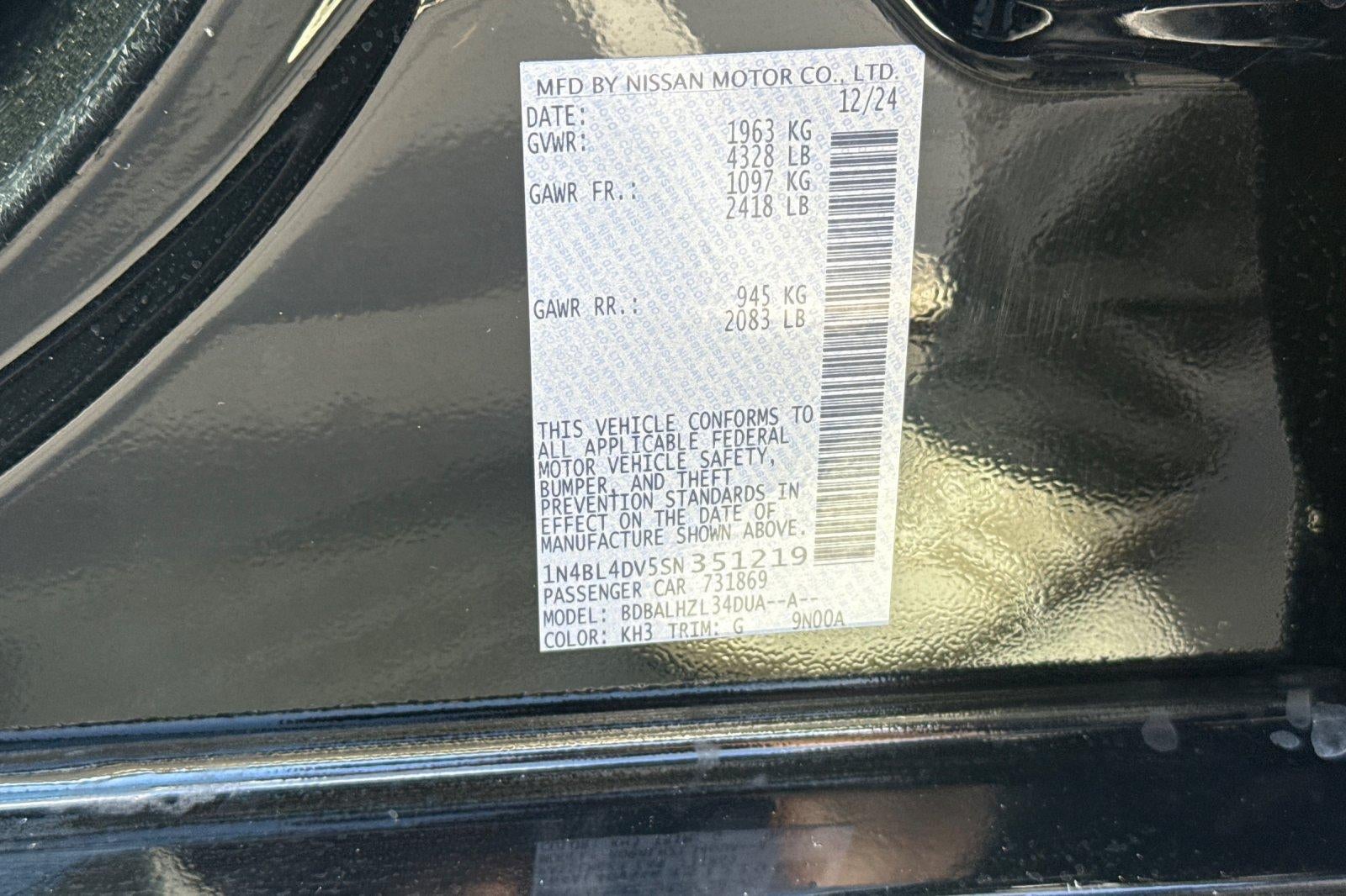 2025 Nissan Altima SV FWD