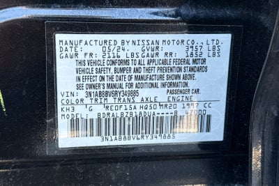 2024 Nissan Sentra S Xtronic CVT
