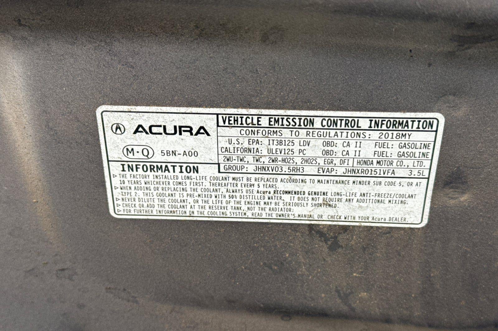 2018 Acura MDX w/Technology Package & AcuraWatch Plus Pkg