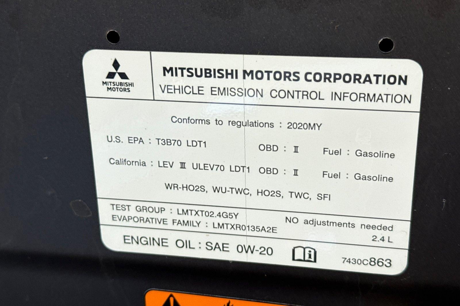 2020 Mitsubishi Outlander ES 2.4