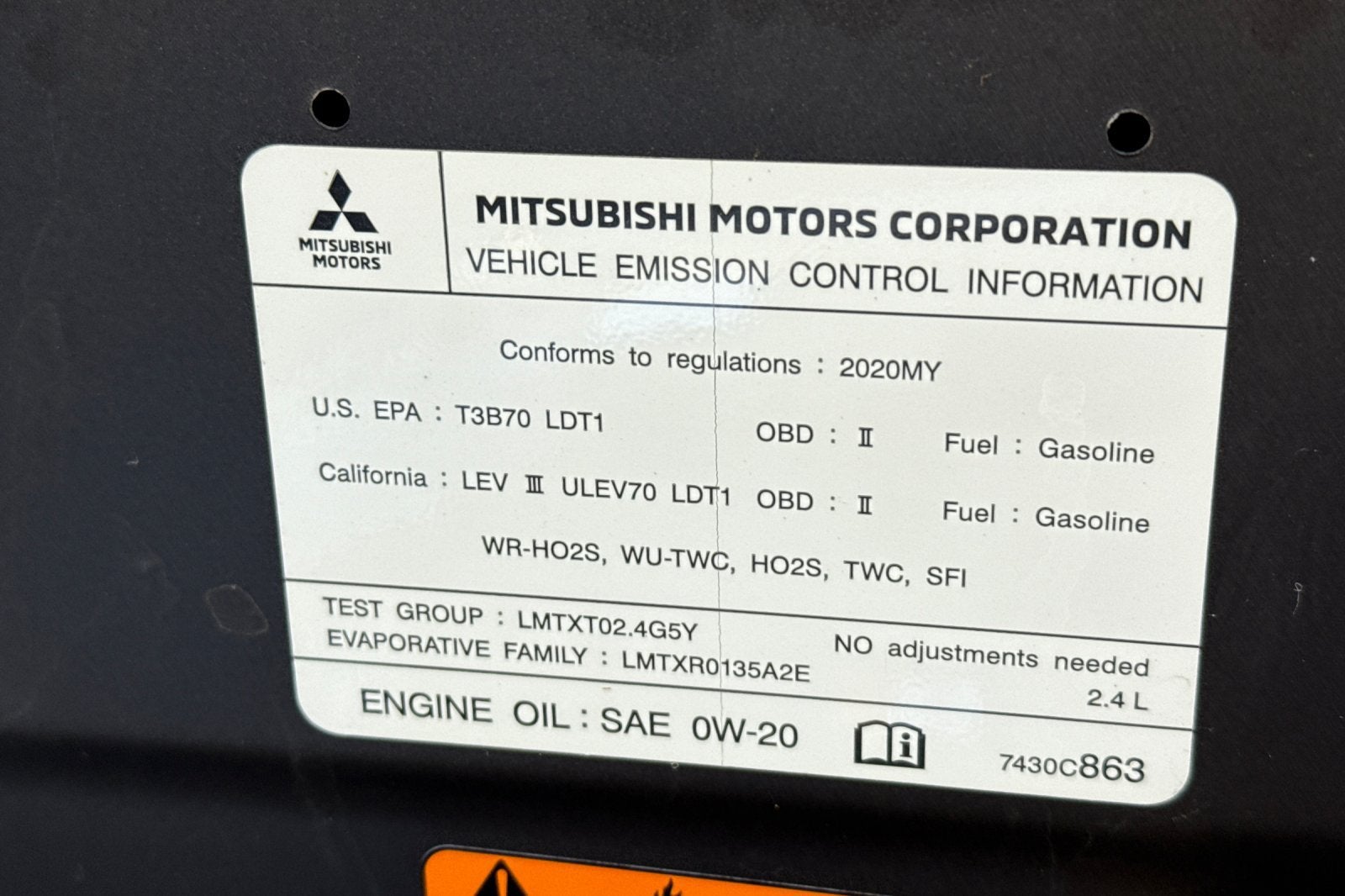 2020 Mitsubishi Outlander ES 2.4